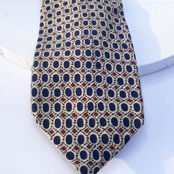 Robert Talbott Tan Tie Geometric 100% Silk. Handsewn. - Picture 1 of 5